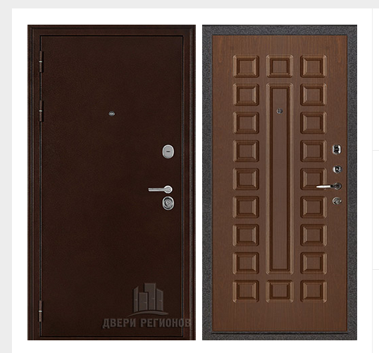 Дверь входная взломостойкая Феникс 3K, цвет медный антик, панель -  стандарт цвет орех темный