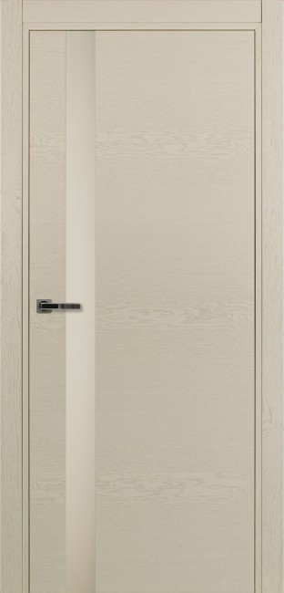 Дверь Шпон дуба 701 ДО 21- 9, стекло Серое (Эмаль жемчужная по шпону)