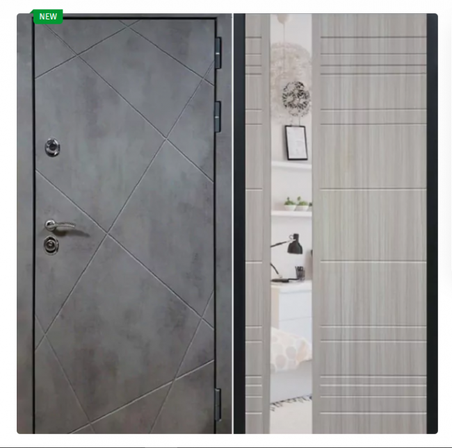 Дверь Урбан темный Зеркало XS Сандал белый