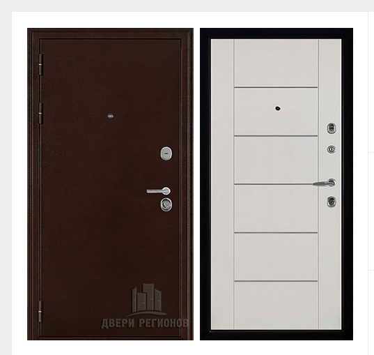 Дверь входная взломостойкая Феникс 3K, цвет медный антик, панель -  light md 003 цвет белый ясень