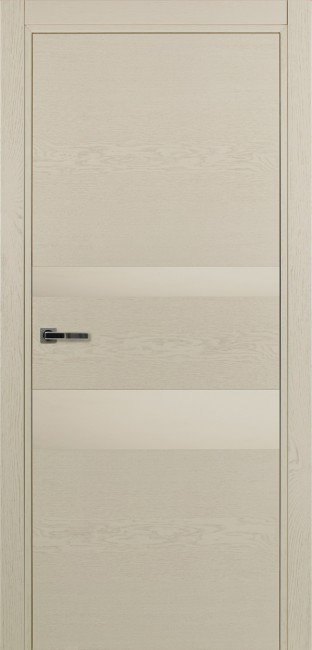 Дверь Шпон дуба 703 ДО 21- 9, стекло Серое (Эмаль жемчужная по шпону)