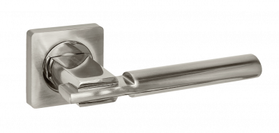 Ручка дверная "AL 523-02", никель матовый - никель блестящий Ручка дверная "AL 523-02", никель матовый - никель блестящий