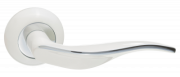 Ручка дверная "Энна", белый/хром блестящий