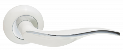 Ручка дверная "Энна", белый/хром блестящий