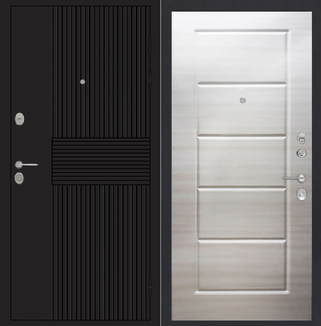 Дверь ZMD Черный кварц Акация светлая