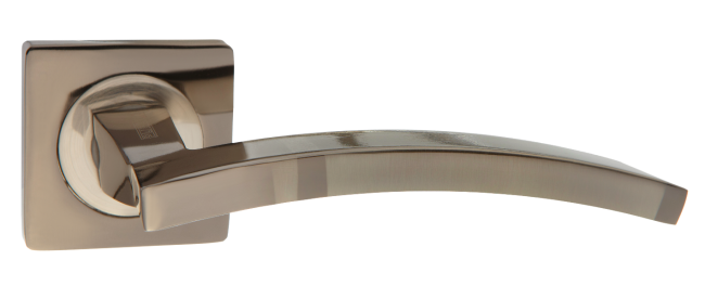 Ручка дверная "AL 520-02", черный никель - никель матовый Ручка дверная "AL 520-02", черный никель - никель матовый