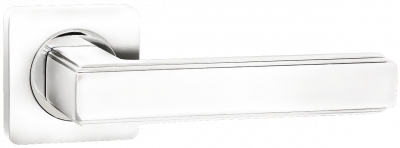 Ручка дверная "Арона", супер белый/хром блестящий