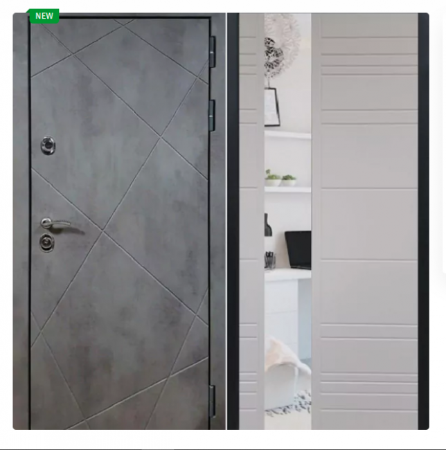 Дверь Урбан темный Зеркало XS Белый матовый