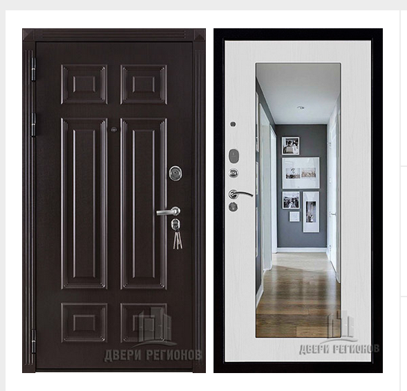 Дверь входная взломостойкая Сенатор 3D Марсель, цвет венге,  панель - зеркало maxi цвет белый сандал Дверь входная взломостойкая Сенатор 3D Марсель, цвет венге,  панель - зеркало maxi цвет белый сандал