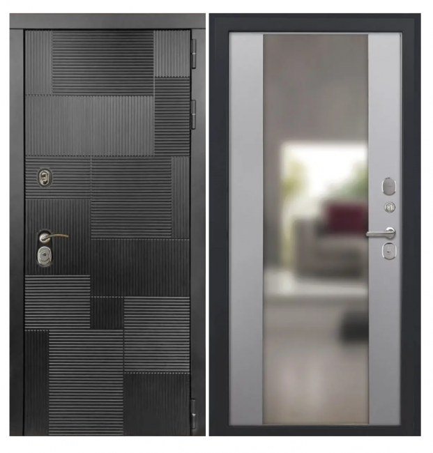 Дверь Luxor-47 - Алиса (16мм, ПВХ софт грей, зеркало) Дверь Luxor-47 - Алиса (16мм, ПВХ софт грей, зеркало)