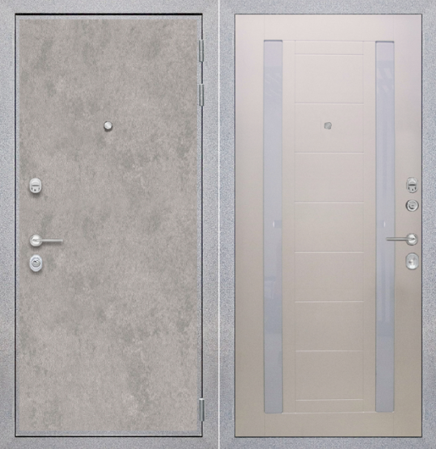 Дверь ZMD Лофт бетон FLS Белый шелк Дверь ZMD Лофт бетон FLS Белый шелк