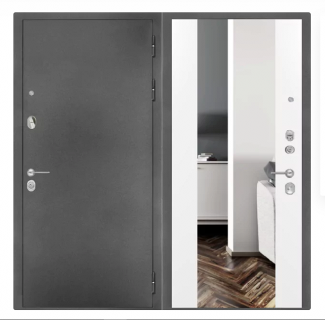 Дверь ZMD Премиум SB Зеркало XXL Сноу