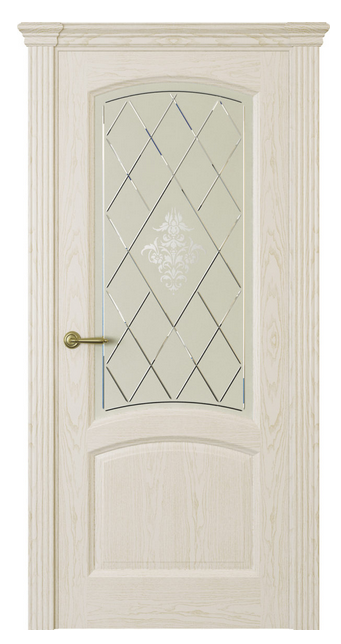 Межкомнатная дверь Корсика (ст.лана)  Белый жемчуг