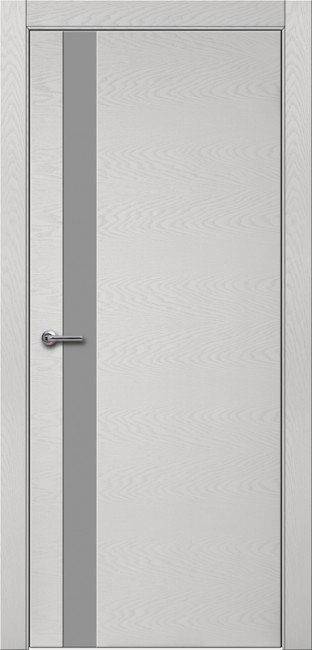 Дверь Шпон дуба 701 ДО 21- 9, стекло Серое (Эмаль светло-серая по шпону)