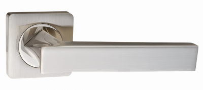 Ручка дверная на квадр. розетке "Равенна", никель мат