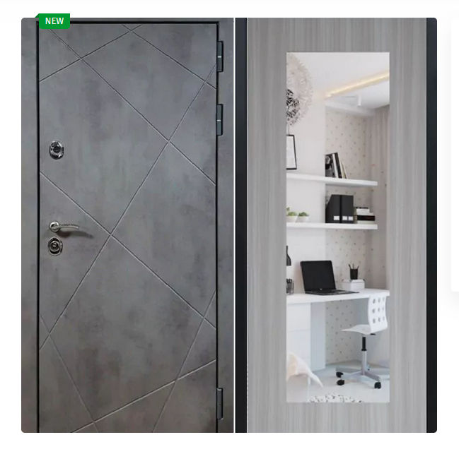 Дверь Урбан темный Зеркало стандарт Сандал белый Дверь Урбан темный Зеркало стандарт Сандал белый