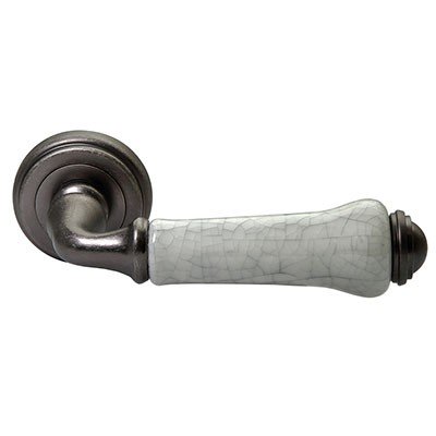 Ручка дверная MH-41-CLASSIC PG/W Старое мат.серебро/серый