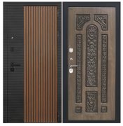 Дверь Luxor-48 - Д-19 (16мм, Грецкий орех + черная патина винорит)
