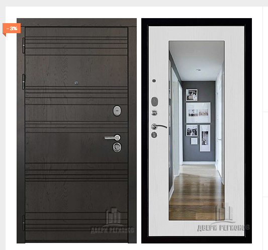 Дверь входная со сменными панелями Министр, цвет горький шоколад,  панель - зеркало maxi цвет белый сандал Дверь входная со сменными панелями Министр, цвет горький шоколад,  панель - зеркало maxi цвет белый сандал