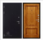 Дверь входная Колизей, цвет темное серебро антик, панель -  корсика цвет дуб patina antico