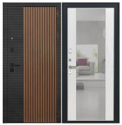 Дверь Luxor-48 - Алиса (16мм, ПВХ ясень белый, зеркало)