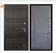 Дверь входная со сменными панелями Министр, цвет горький шоколад,  панель - perfecto цвет серый бархат