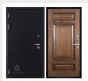 Дверь входная Колизей, цвет темное серебро антик, панель -  рим багет цвет коньяк