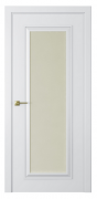 Межкомнатная дверь Mадрид 1 (ст.белое матовое) Эмаль белый шелк