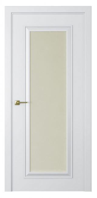 Межкомнатная дверь Mадрид 1 (ст.белое матовое) Эмаль белый шелк