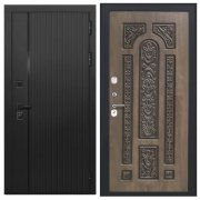 Дверь Luxor-45 Д-19 (16мм, Грецкий орех + черная ппатина винорит)