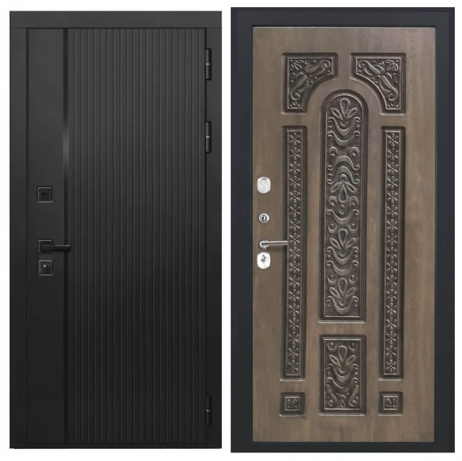 Дверь Luxor-45 Д-19 (16мм, Грецкий орех + черная ппатина винорит) Дверь Luxor-45 Д-19 (16мм, Грецкий орех + черная ппатина винорит)