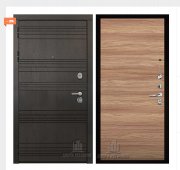 Дверь входная со сменными панелями Министр, цвет горький шоколад,  панель - aurum цвет дуб натуральный гладкий