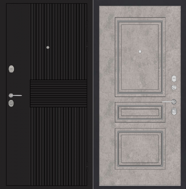 Дверь ZMD Черный кварц Классика Бетон