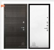 Дверь входная со сменными панелями Министр, цвет горький шоколад,  панель - aurum цвет аляска гладкая