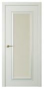 Межкомнатная дверь Mадрид 1 (ст.белое матовое)  Эмаль серый шелк
