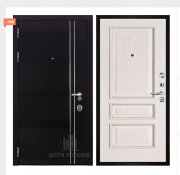 Дверь входная взломостойкая Сенатор Карбон, цвет черная мозаика,  панель - вена цвет белая патина