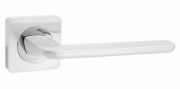 Ручка дверная "Лана", матовый супер белый/хром блестящий