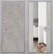 Дверь ZMD Лофт бетон Зеркало XXL Белая сосна