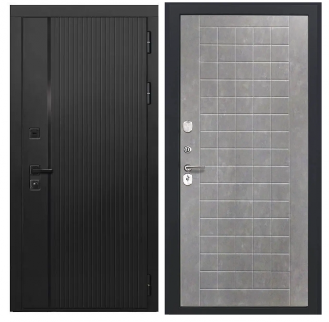 Дверь Luxor-45 ФЛ-256 (10мм, бетон пепельный)