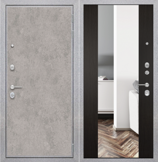 Дверь ZMD Лофт бетон Зеркало XXL Венге