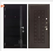 Дверь входная взломостойкая Сенатор Карбон, цвет черная мозаика,  панель - стандарт цвет венге