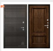 Дверь входная со сменными панелями Министр, цвет горький шоколад,  панель - корсика цвет дуб brandy