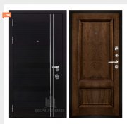 Дверь входная взломостойкая Сенатор Карбон, цвет черная мозаика,  панель - корсика цвет дуб brandy