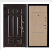 Дверь входная взломостойкая Сенатор 3D Марсель, цвет венге,  панель - light md 003 цвет беленый дуб