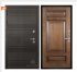 Дверь входная со сменными панелями Министр, цвет горький шоколад,  панель - рим багет цвет коньяк