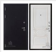 Дверь входная Колизей, цвет темное серебро антик, панель -  аристократ цвет эмаль белая/патина капучино