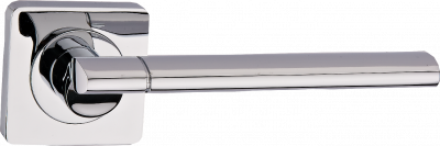 Ручка дверная на квадр. розетке "Марчелло", хром блестящий Ручка дверная на квадр. розетке "Марчелло", хром блестящий