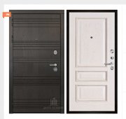 Дверь входная со сменными панелями Министр, цвет горький шоколад,  панель - вена цвет белая патина