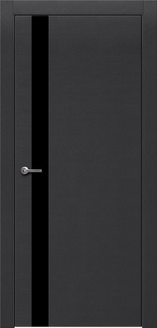 Дверь Шпон дуба 701 ДО 21- 9, стекло Черное (Эмаль черная по шпону)