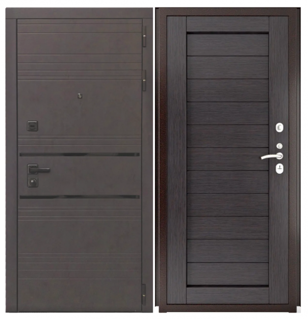 Входная дверь Luxor - 43 - Экошпон СБ-3 (16мм, венге) Входная дверь Luxor - 43 - Экошпон СБ-3 (16мм, венге)